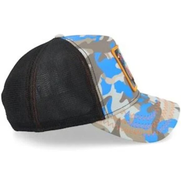 NWT Limited Edition Goorin Bros Luck Stays Down Blue Tan Camo Trucker Hat Unisex - Picture 5 of 13